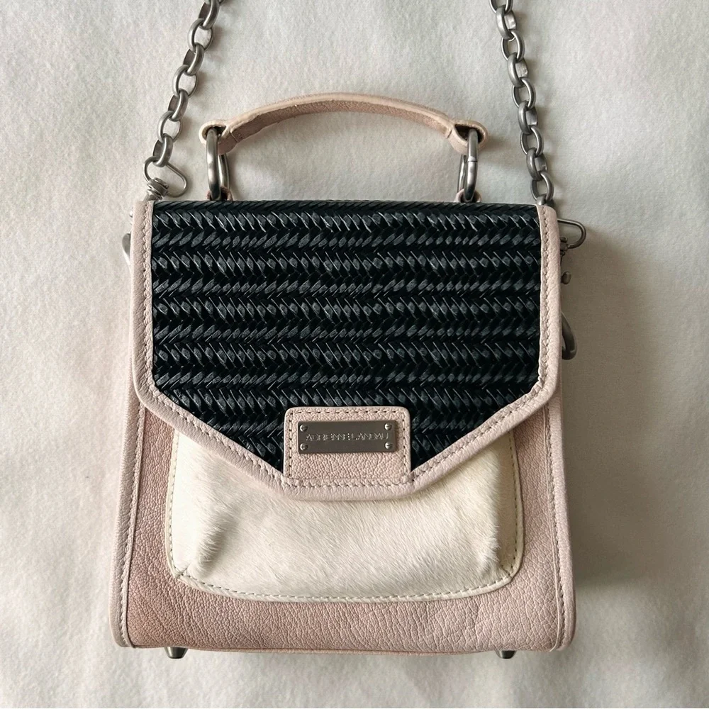 Adrianne Landau lamb skin/ calf skin Leather crossbody bag - Picture 2 of 7